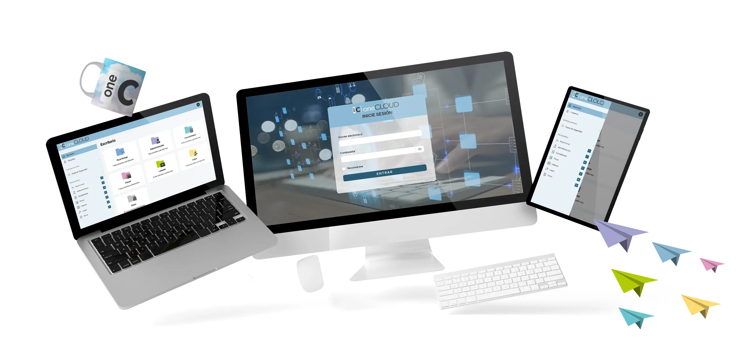 dispositivos-oneCLOUD MockUps de oneCOP en diferentes dispositivos